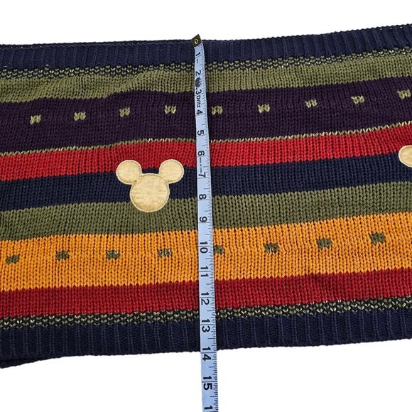 Disney Mickey Mouse Scarf Infinity Knitted Multicolor Red Yellow Green Cozy - Picture 11 of 12